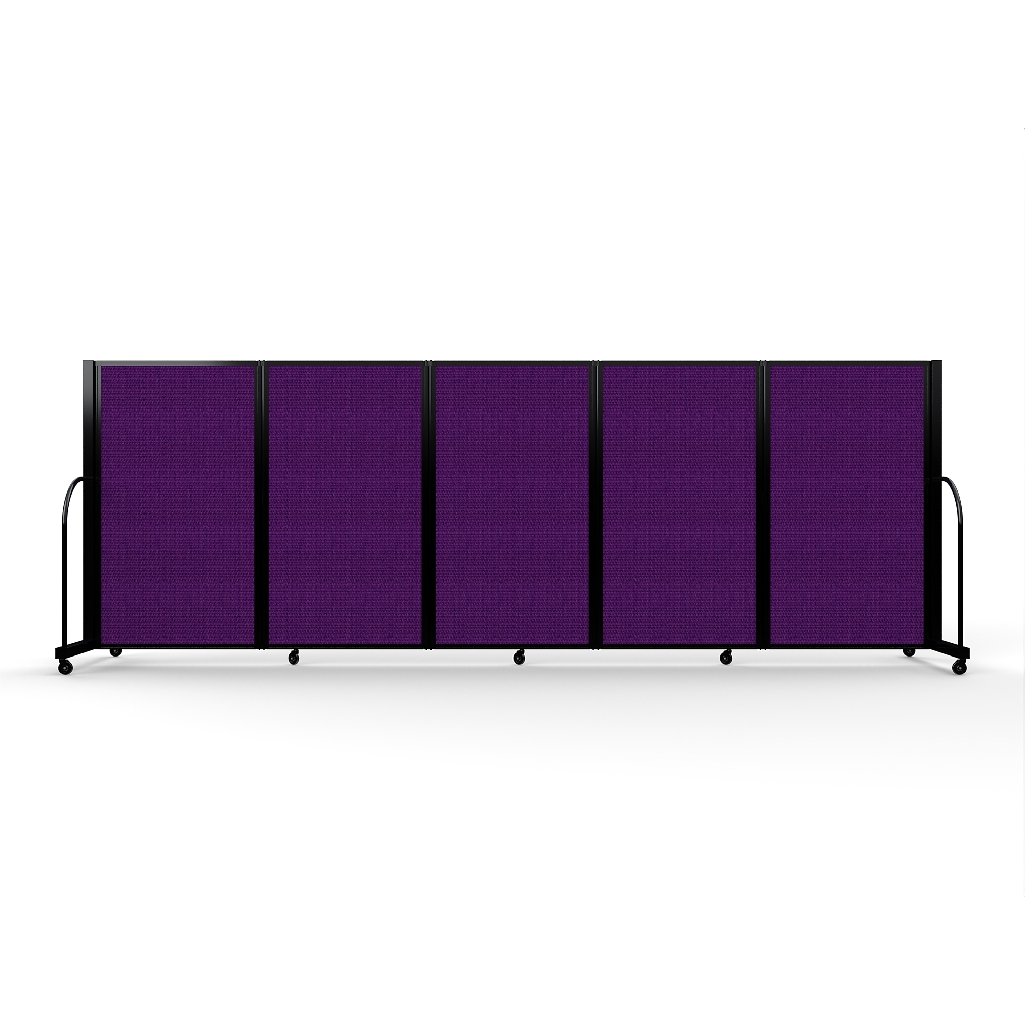 Screenflex Full Motion Divider, 5' x 14'1", Black Frame, Purple